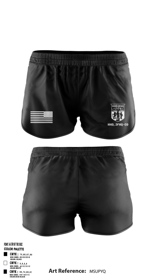 Women's Shorts, HHD, JFHQ-COARNG, National Guard, Teamtime, Team time, sublimation, custom sports apparel, team uniforms, spirit wear, spiritwear, sports uniforms, custom shirts, team store, custom team store, fundraiser sports, apparel fundraiser