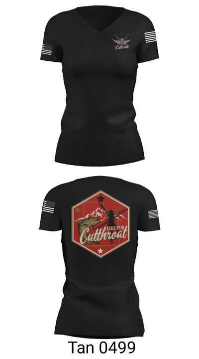 A Co. 2-211th GSAB 21328090 Women's Short Sleeve V-neck Shirt - 23