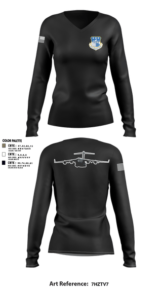 Women's Long Sleeve Vneck Shirt, , Air Force, Teamtime, Team time, sublimation, custom sports apparel, team uniforms, spirit wear, spiritwear, sports uniforms, custom shirts, team store, custom team store, fundraiser sports, apparel fundraiser