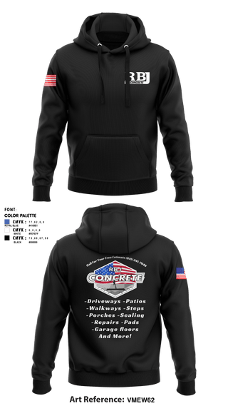 Hoodie, RBJ Concrete, , Teamtime, Team time, sublimation, custom sports apparel, team uniforms, spirit wear, spiritwear, sports uniforms, custom shirts, team store, custom team store, fundraiser sports, apparel fundraiser