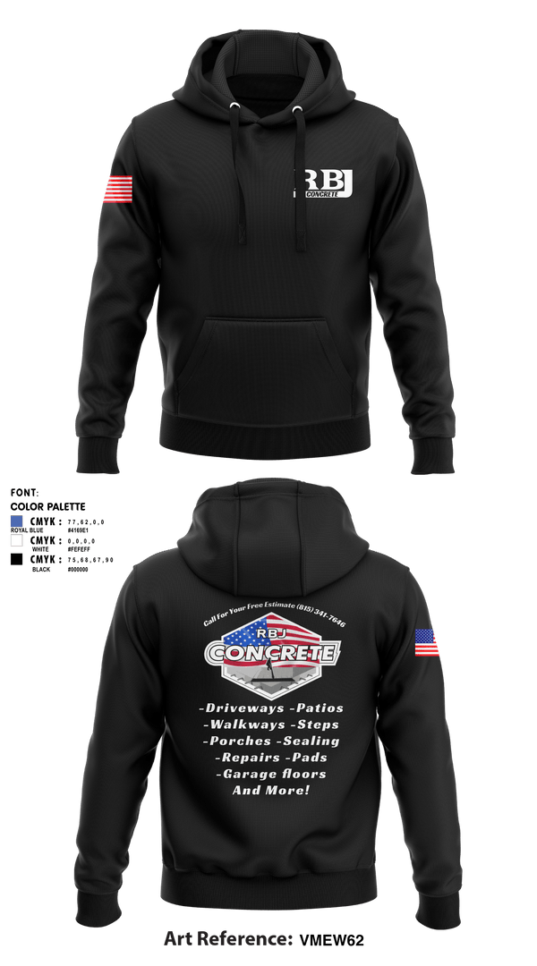 Hoodie, RBJ Concrete, , Teamtime, Team time, sublimation, custom sports apparel, team uniforms, spirit wear, spiritwear, sports uniforms, custom shirts, team store, custom team store, fundraiser sports, apparel fundraiser
