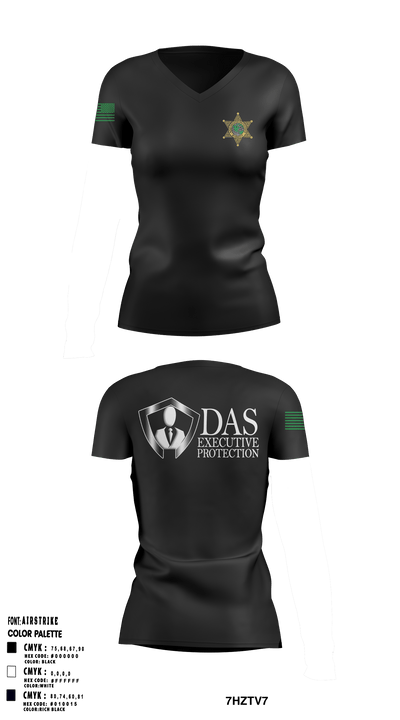 DAS EXECUTIVE PROTECTION LLCDAS EXECUTIVE PROTECTION LLC 66263899 Women's Short Sleeve V-neck Shirt - 1