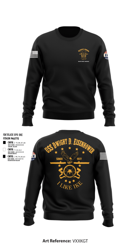 Crew Neck Sweatshirt, USS Dwight Eisenhower CVN 69, Navy, Teamtime, Team time, sublimation, custom sports apparel, team uniforms, spirit wear, spiritwear, sports uniforms, custom shirts, team store, custom team store, fundraiser sports, apparel fundraiser