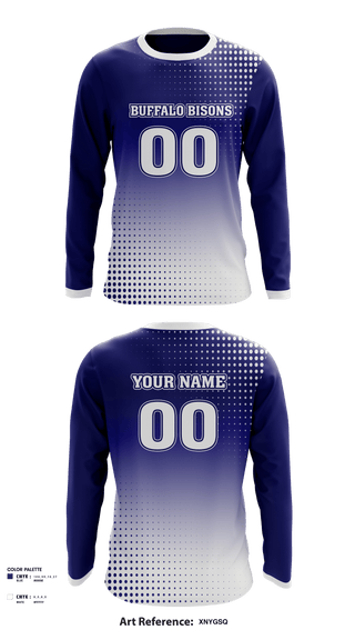 Long Sleeve Performance Shirt, Buffalo Bisons, Football, Teamtime, Team time, sublimation, custom sports apparel, team uniforms, spirit wear, spiritwear, sports uniforms, custom shirts, team store, custom team store, fundraiser sports, apparel fundraiser