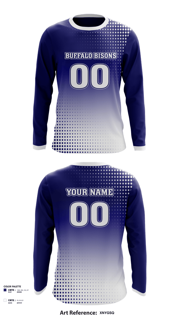Long Sleeve Performance Shirt, Buffalo Bisons, Football, Teamtime, Team time, sublimation, custom sports apparel, team uniforms, spirit wear, spiritwear, sports uniforms, custom shirts, team store, custom team store, fundraiser sports, apparel fundraiser