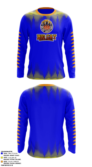 Long Sleeve Performance Shirt, Big Cat Basketball, Men's Basketball, Teamtime, Team time, sublimation, custom sports apparel, team uniforms, spirit wear, spiritwear, sports uniforms, custom shirts, team store, custom team store, fundraiser sports, apparel fundraiser