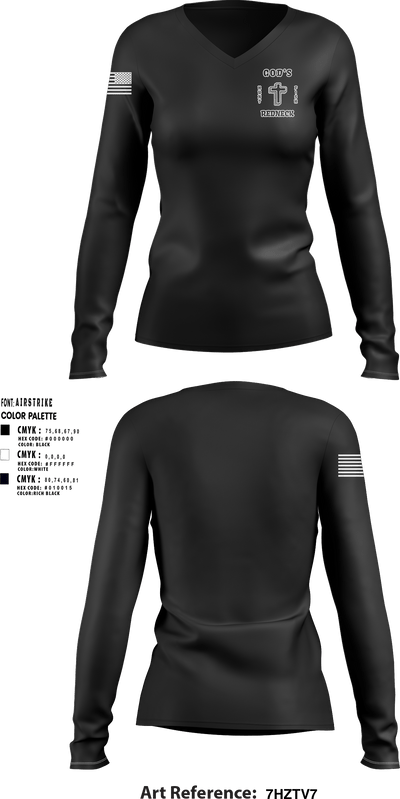 Redneck 41546474 Women's Long Sleeve V-neck Shirt - 1