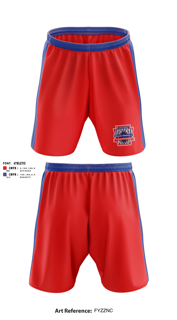 Athletic Shorts With Pockets, Illinois District 11 Little League, Baseball, Teamtime, Team time, sublimation, custom sports apparel, team uniforms, spirit wear, spiritwear, sports uniforms, custom shirts, team store, custom team store, fundraiser sports, apparel fundraiser