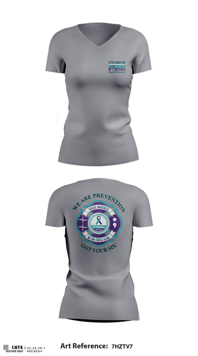 LITTLE ROCK AFB - FIRE 45184704 Women's Short Sleeve V-neck Shirt - 4