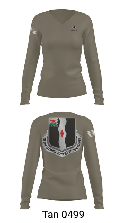 3rd Battalion 60th infantry Regiment River Raiders 94205182 Women's Long Sleeve V-neck Shirt - 39