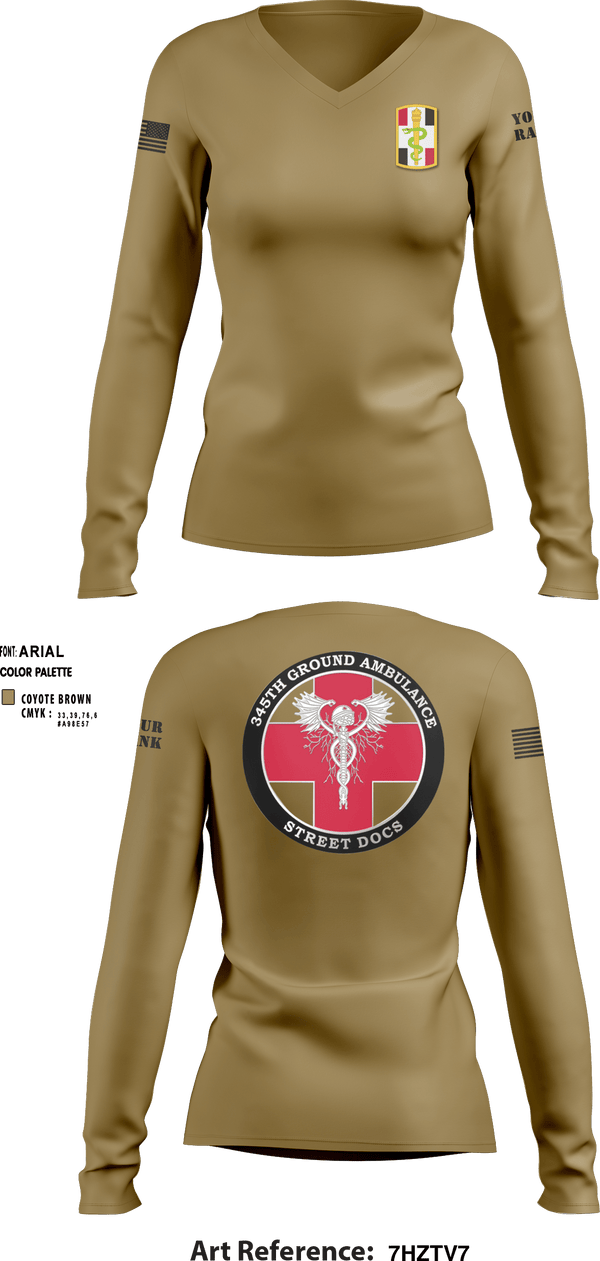 Women's Long Sleeve Vneck Shirt, , Army, Teamtime, Team time, sublimation, custom sports apparel, team uniforms, spirit wear, spiritwear, sports uniforms, custom shirts, team store, custom team store, fundraiser sports, apparel fundraiser