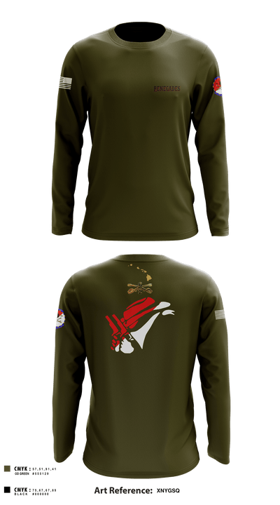 2-6 Cav Alpha troop Renegades 57667590 Long Sleeve Performance Shirt - 6