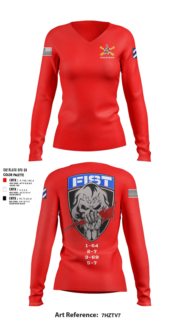 Women's Long Sleeve Vneck Shirt, 1-41 FA, Army, Teamtime, Team time, sublimation, custom sports apparel, team uniforms, spirit wear, spiritwear, sports uniforms, custom shirts, team store, custom team store, fundraiser sports, apparel fundraiser