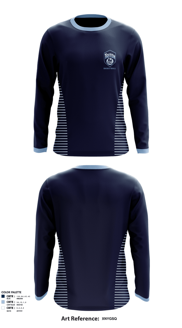 Long Sleeve Performance Shirt, Triton Youth Basketball, Men's Basketball, Teamtime, Team time, sublimation, custom sports apparel, team uniforms, spirit wear, spiritwear, sports uniforms, custom shirts, team store, custom team store, fundraiser sports, apparel fundraiser