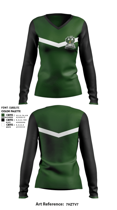 Cape May County Technical High School Cheer 67172243 Women's Long Sleeve V-neck Shirt - 1