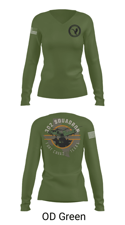 302 Squadron 91279546 Women's Long Sleeve V-neck Shirt - 40