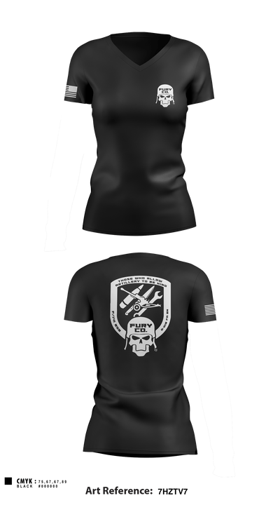 F (FA FSC) 141 BSB 93612755 Women's Short Sleeve V-neck Shirt - 1