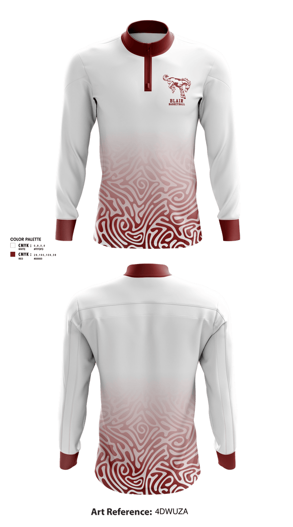 Quarter Zip Jacket, Blair Public High School Basketball, Men's Basketball, Teamtime, Team time, sublimation, custom sports apparel, team uniforms, spirit wear, spiritwear, sports uniforms, custom shirts, team store, custom team store, fundraiser sports, apparel fundraiser