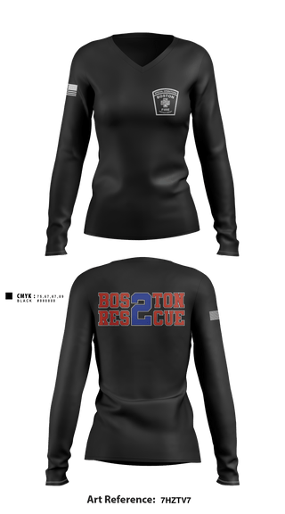 Women's Long Sleeve Vneck Shirt, , Fire Department, Teamtime, Team time, sublimation, custom sports apparel, team uniforms, spirit wear, spiritwear, sports uniforms, custom shirts, team store, custom team store, fundraiser sports, apparel fundraiser