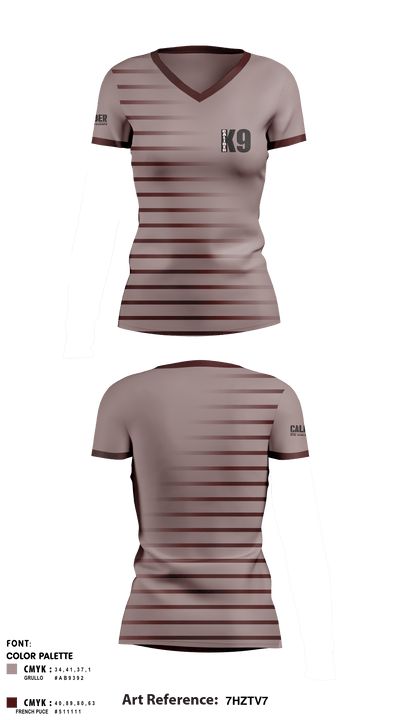Caliber K9 Solutions LLC 17607172 Women's Short Sleeve V-neck Shirt - 1