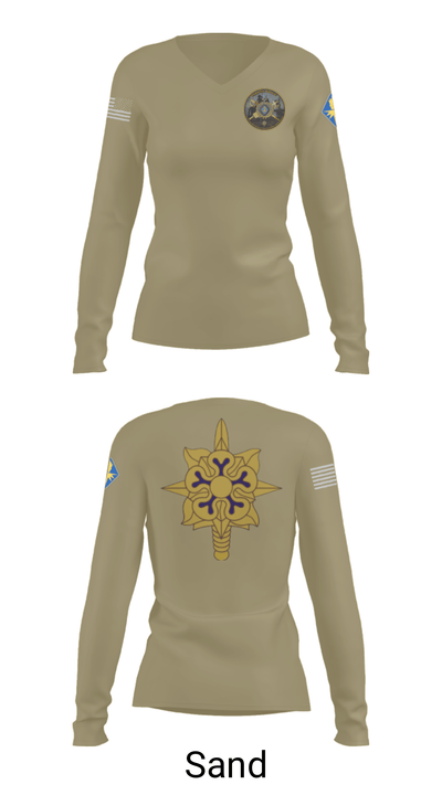 HHC, USAICOE 85471895 Women's Long Sleeve V-neck Shirt - 41
