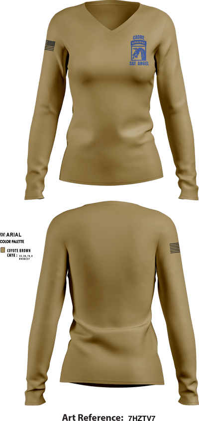 XVIII AIRBORNE CORPS 70736861 Women's Long Sleeve V-neck Shirt - 3