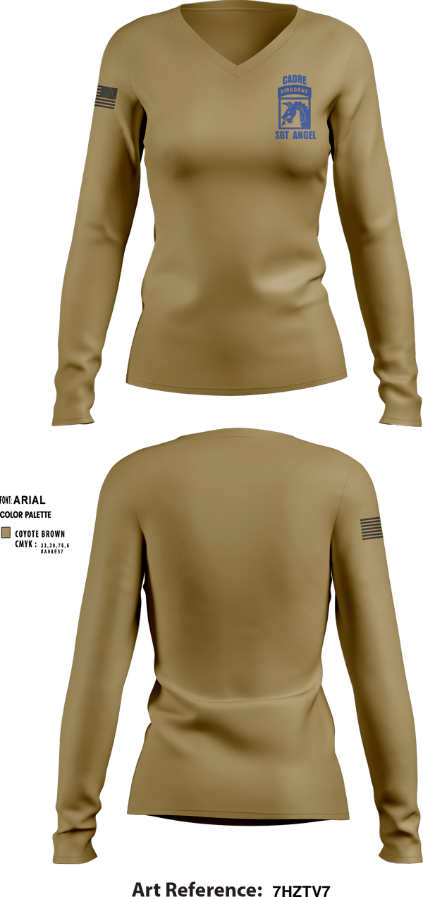 Women's Long Sleeve Vneck Shirt, , Army, Teamtime, Team time, sublimation, custom sports apparel, team uniforms, spirit wear, spiritwear, sports uniforms, custom shirts, team store, custom team store, fundraiser sports, apparel fundraiser