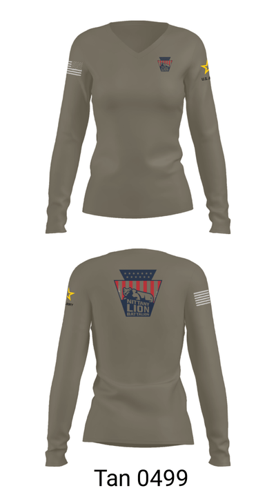 Nittany Lion Battalion 19698812 Women's Long Sleeve V-neck Shirt - 41