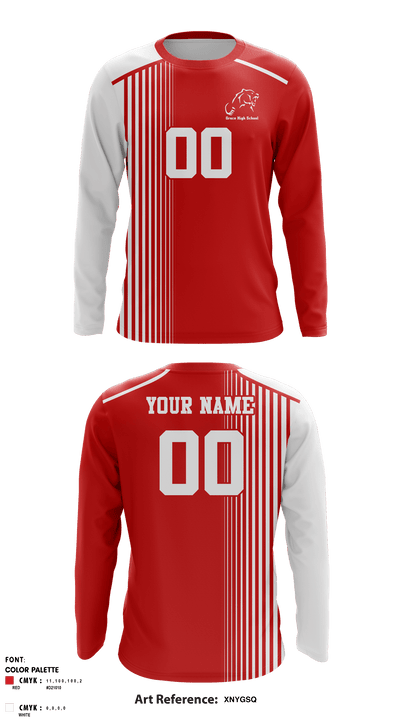 Grace High School Volleyball 18103042 Long Sleeve Performance Shirt - 2