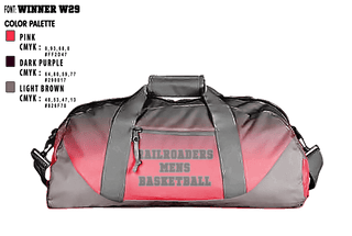 Duffle Bag, Railroaders, Men's Basketball, Teamtime, Team time, sublimation, custom sports apparel, team uniforms, spirit wear, spiritwear, sports uniforms, custom shirts, team store, custom team store, fundraiser sports, apparel fundraiser