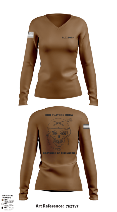 C CO 1-635th AR 4772565 Women's Long Sleeve V-neck Shirt - 2