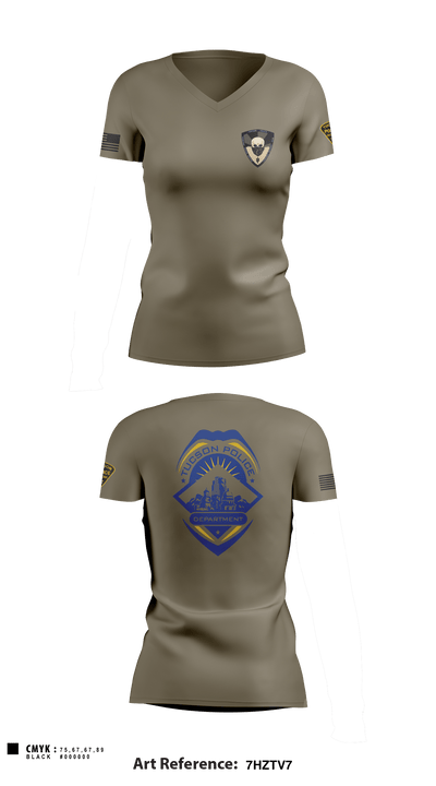 Tucson Police Department Operations Division Midtown Community Response Team 20336638 Women's Short Sleeve V-neck Shirt - 2