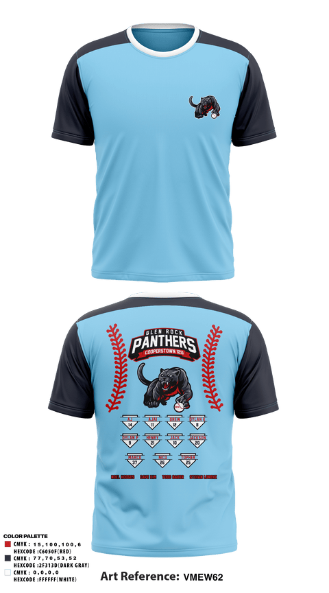 Short Sleeve Performance Shirt, Glen Rock Panthers 12U, Baseball, Teamtime, Team time, sublimation, custom sports apparel, team uniforms, spirit wear, spiritwear, sports uniforms, custom shirts, team store, custom team store, fundraiser sports, apparel fundraiser