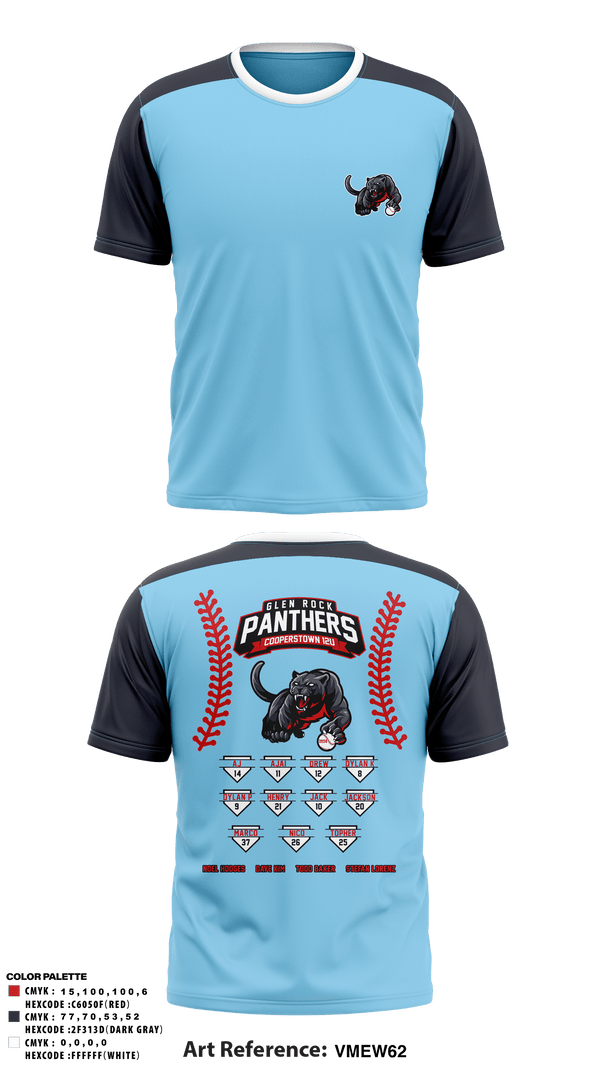 Short Sleeve Performance Shirt, Glen Rock Panthers 12U, Baseball, Teamtime, Team time, sublimation, custom sports apparel, team uniforms, spirit wear, spiritwear, sports uniforms, custom shirts, team store, custom team store, fundraiser sports, apparel fundraiser