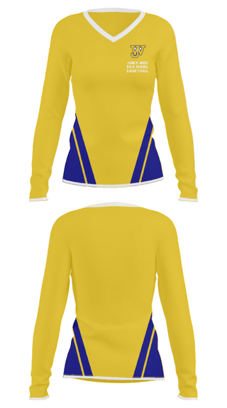Women's Long Sleeve Vneck Shirt, James Wood High School Basketball, Women's Basketball, Teamtime, Team time, sublimation, custom sports apparel, team uniforms, spirit wear, spiritwear, sports uniforms, custom shirts, team store, custom team store, fundraiser sports, apparel fundraiser