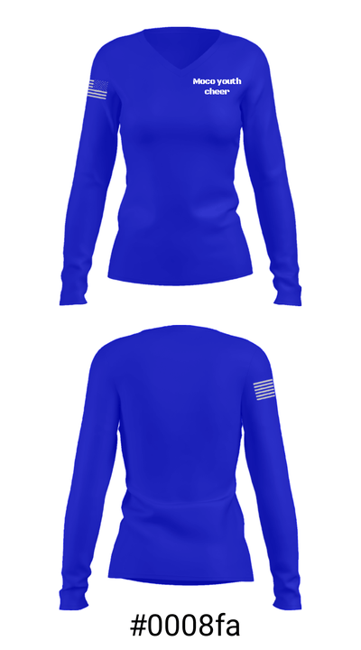Moco youth cheer 17443780 Women's Long Sleeve V-neck Shirt - 20