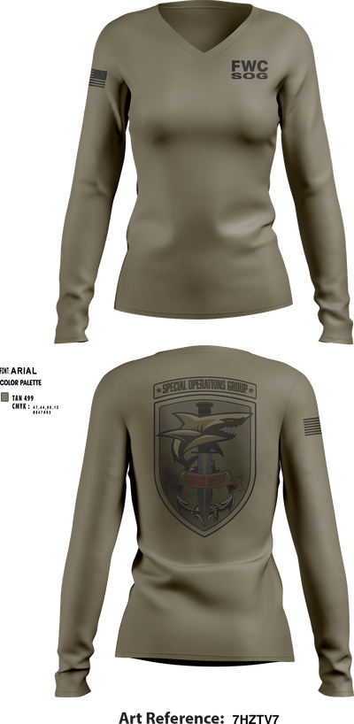 FWC SW SOG 50539560 Women's Long Sleeve V-neck Shirt - 4