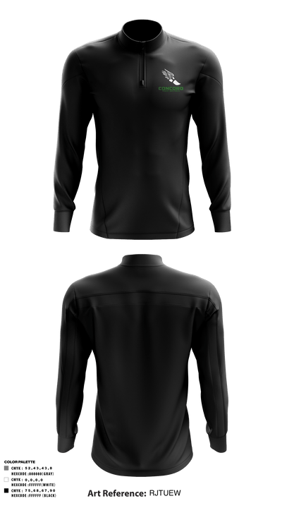 Concord High School Track 53059740 Quarter Zip Jacket - 9