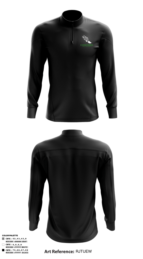 Quarter Zip Jacket, Concord High School Track, Cross Country, Teamtime, Team time, sublimation, custom sports apparel, team uniforms, spirit wear, spiritwear, sports uniforms, custom shirts, team store, custom team store, fundraiser sports, apparel fundraiser
