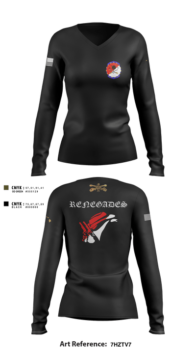 Renegades 84834398 Women's Long Sleeve V-neck Shirt - 2
