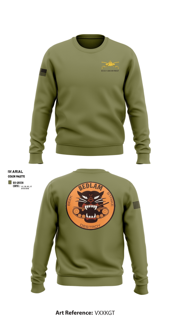 Crew Neck Sweatshirt, HHC 1-635TH AR, National Guard, Teamtime, Team time, sublimation, custom sports apparel, team uniforms, spirit wear, spiritwear, sports uniforms, custom shirts, team store, custom team store, fundraiser sports, apparel fundraiser