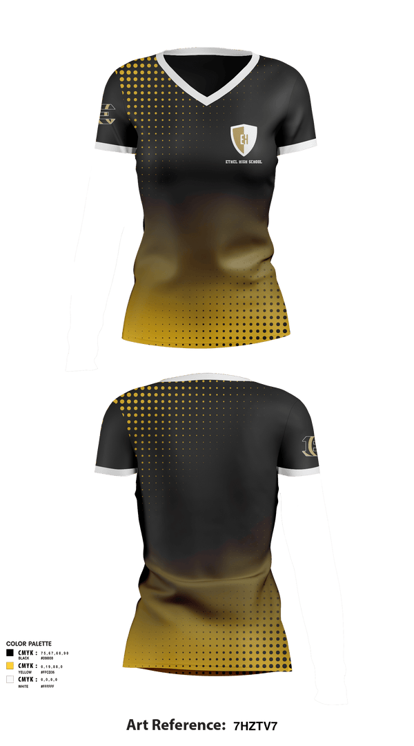 Women's Short Sleeve Vneck Shirt, Ethel High School, Spirit Store, Teamtime, Team time, sublimation, custom sports apparel, team uniforms, spirit wear, spiritwear, sports uniforms, custom shirts, team store, custom team store, fundraiser sports, apparel fundraiser