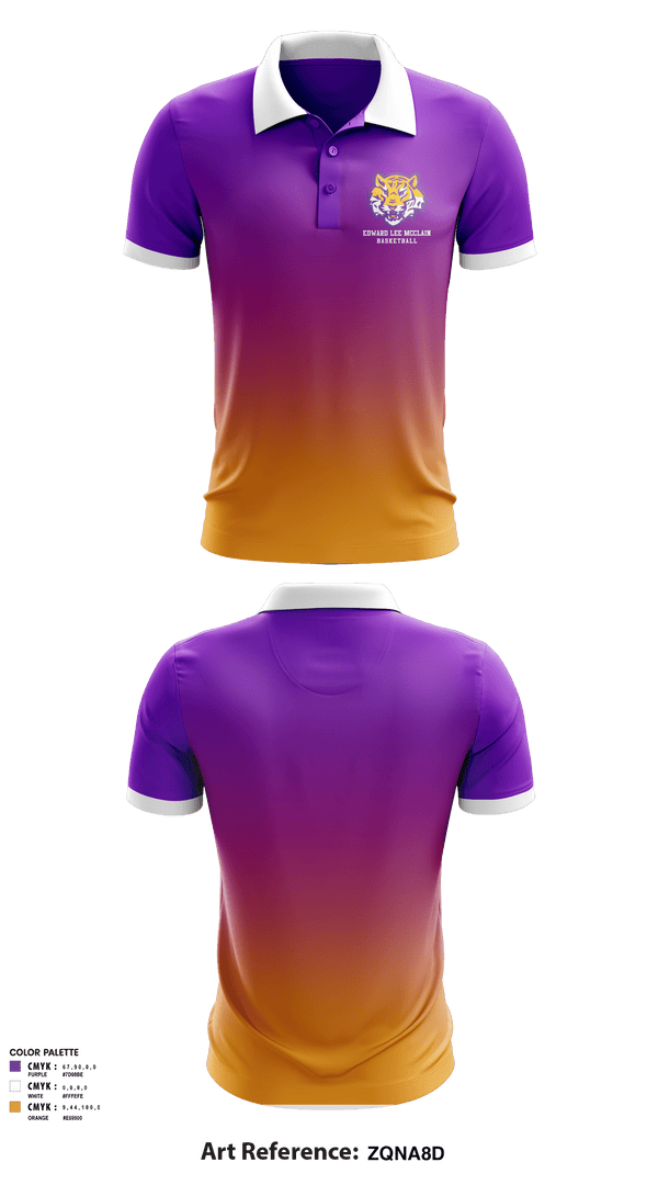 Short Sleeve Performance Polo, Edward Lee McClain High School Basketball, Women's Basketball, Teamtime, Team time, sublimation, custom sports apparel, team uniforms, spirit wear, spiritwear, sports uniforms, custom shirts, team store, custom team store, fundraiser sports, apparel fundraiser