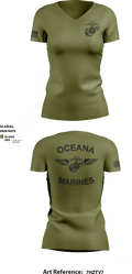 Oceana Marines 61589577 Women's Short Sleeve V-neck Shirt - 4