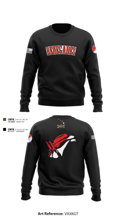 2-6 Cav Alpha troop Renegades 57667590 Crew Neck Sweatshirt - 10