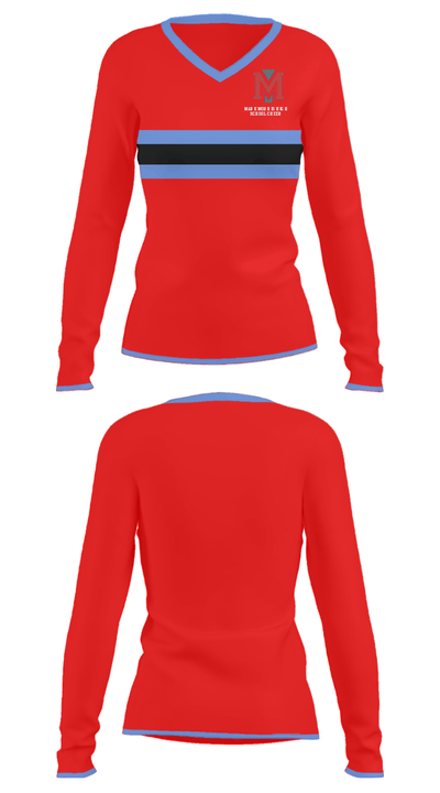 Mark Morris High School Cheer 75830660 Women's Long Sleeve V-neck Shirt - 19