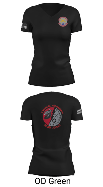 803rd AMXS 6035859 Women's Short Sleeve V-neck Shirt - 22