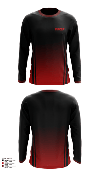 Long Sleeve Performance Shirt, Tigers, Men's Basketball, Teamtime, Team time, sublimation, custom sports apparel, team uniforms, spirit wear, spiritwear, sports uniforms, custom shirts, team store, custom team store, fundraiser sports, apparel fundraiser