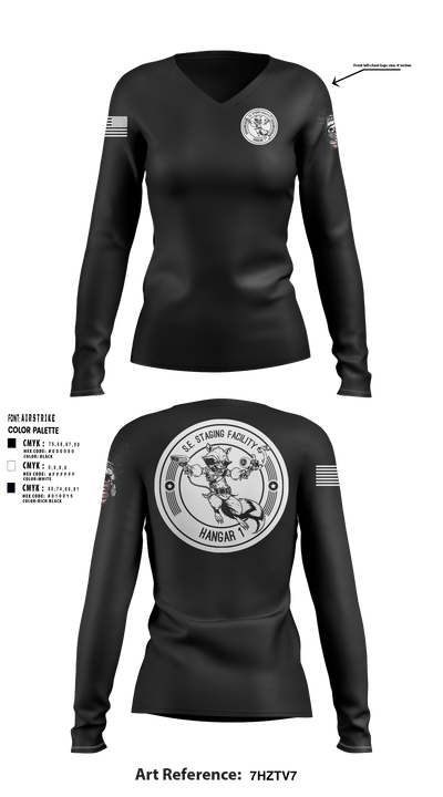 STAGING FACILITY 22010365 Women's Long Sleeve V-neck Shirt - 16