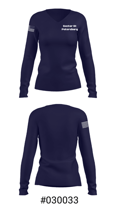 Sector St Petersburg 7742642 Women's Long Sleeve V-neck Shirt - 42